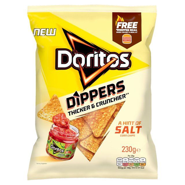 Doritos Dippers Hint of Salt Tortilla Chips Sharing Bag Crisps   230g