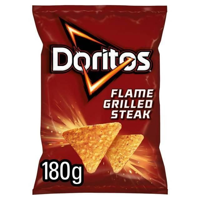 Doritos Flame Grilled Steak Sharing Tortilla Chips Crisps 180g