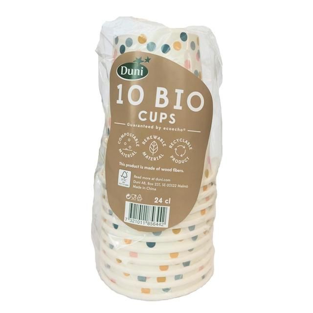 Dots Compostable Paper Cups, 240ml