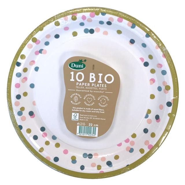 Dots Recyclable Paper Plates, 22cm