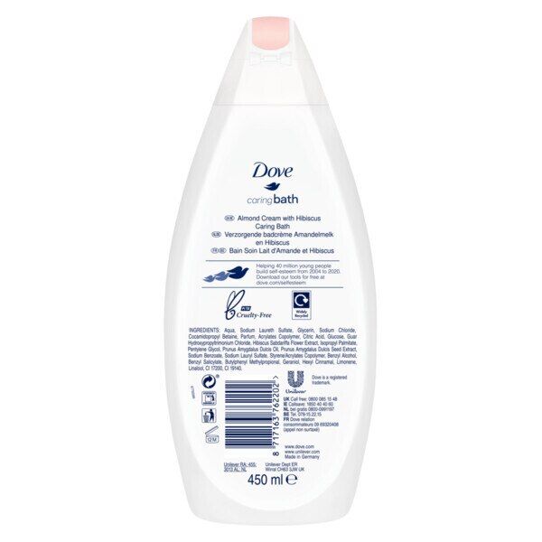 Dove Pampering Almond Cream And Hibiscus Bath Soak 450ml