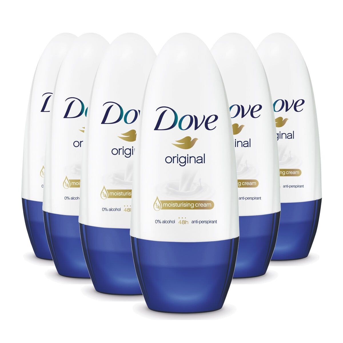 Dove Roll-On Deodorant, 6 x 50ml