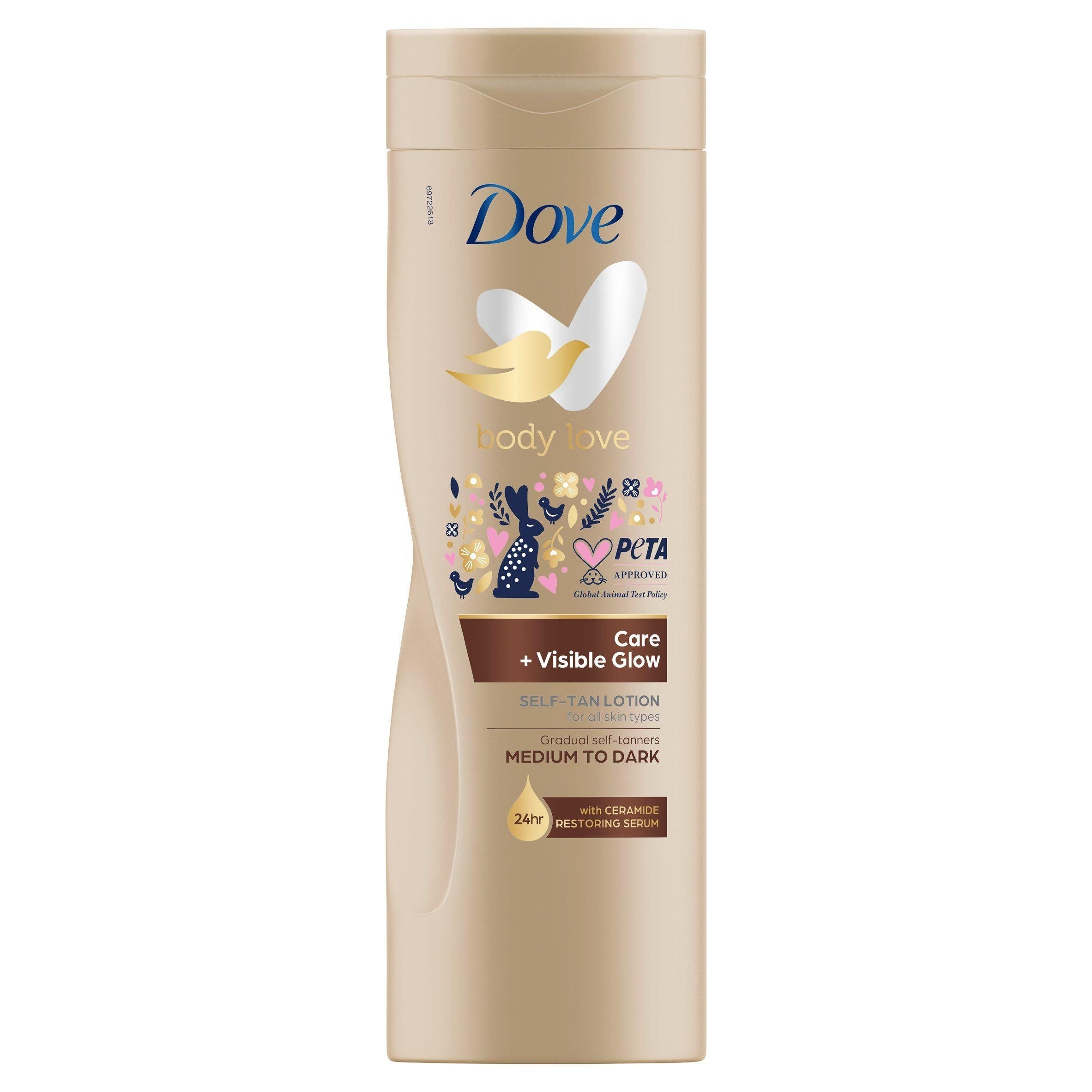 Dove Visible Glow Medium to Dark Self Tanning Lotion Fake Tan 400ml