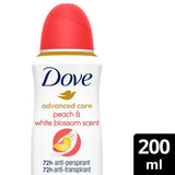 Dove Women Advanced Antiperspirant Deodorant Peach and White Blossom   200ml
