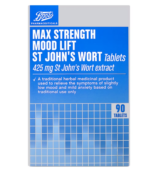 Boots Mood Lift Max Strength St John's Wort Tablets - 90 tablets SERVICE Boots   