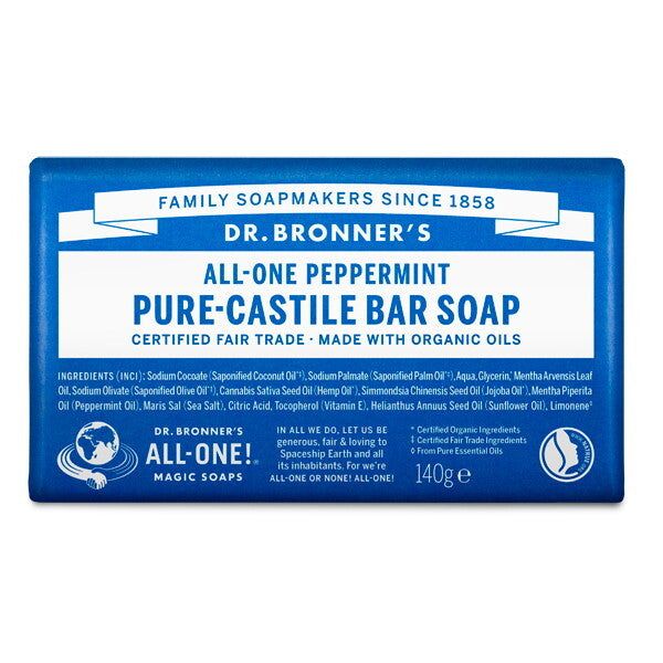 Dr Bronner Organic Peppermint Soap Bar - 140g