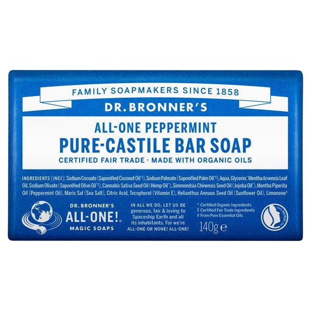 Dr. Bronner's Peppermint Organic Multi-Purpose Soap Bar   140g