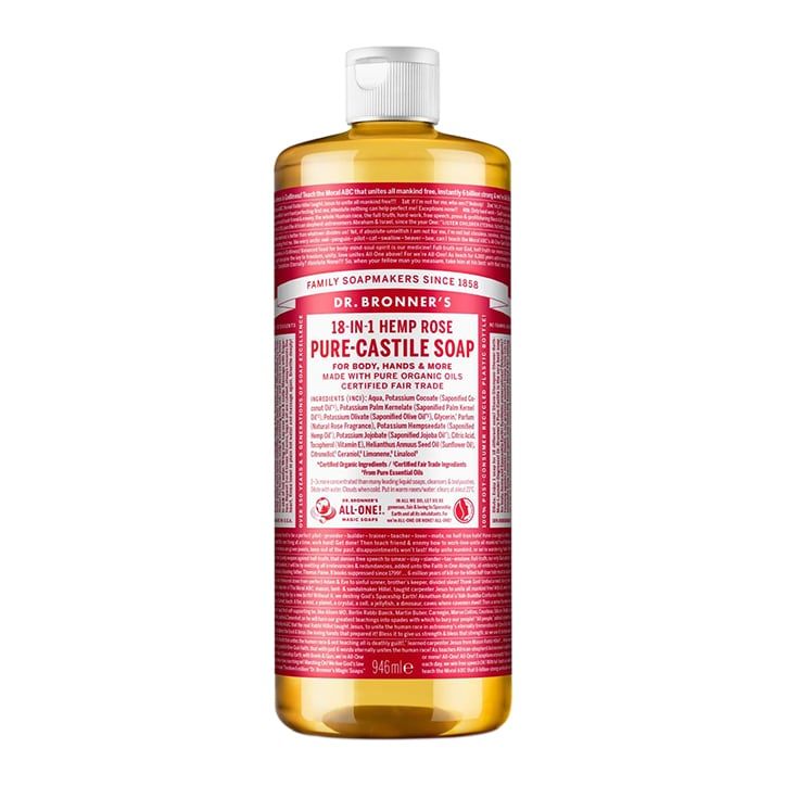 Dr Bronner's Rose Pure-Castile Liquid Soap 946ml