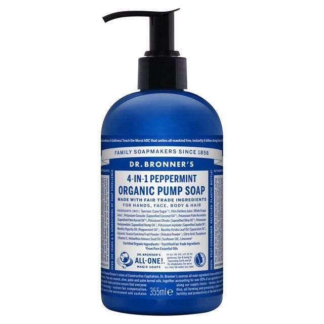 Dr. Bronner's Sugar Peppermint Organic Multi-Purpose Pump Liquid Soap    355ml