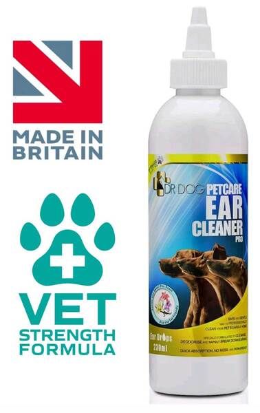 DR DOG Ear Cleaner Drops for Head Shaking Ears Itching Mites