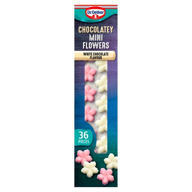 Dr. Oetker 36 Chocolate Flavour Mini Flowers Cake Decorations   13g