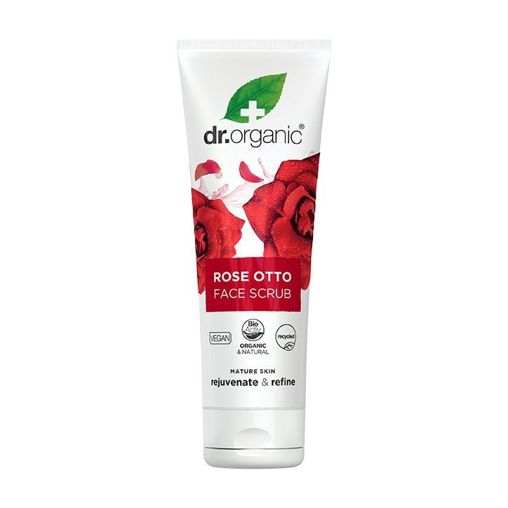 Dr Organic Rose Otto Face Scrub 125ml Charcoal