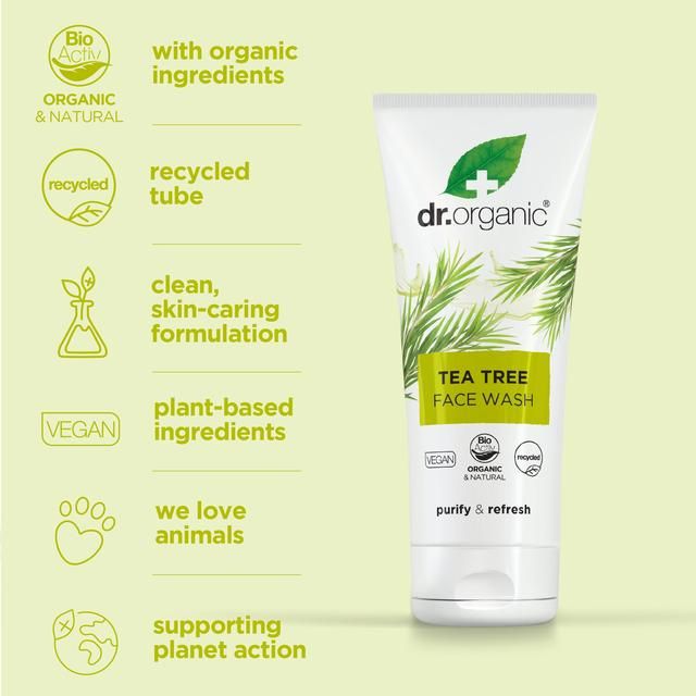 Dr Organic Tea Tree Face Wash   200ml