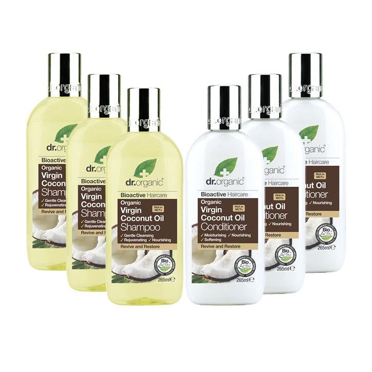 Dr Organic Virgin Coconut Oil Shampoo &amp;amp; Conditioner Bundle 6 x 265ml