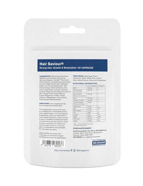 DR.VEGAN Hair Saviour&amp;reg; | 30 Day Supply | 2 Capsules Per Day