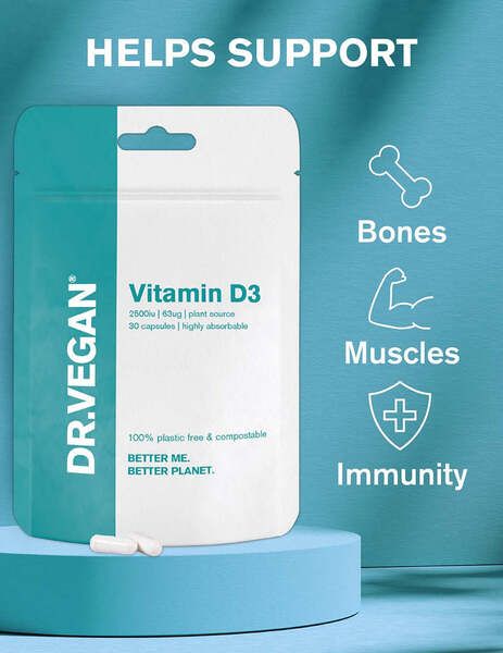 DR.VEGAN Vitamin D3 | 30 Day Supply | 1 Capsule Per Day