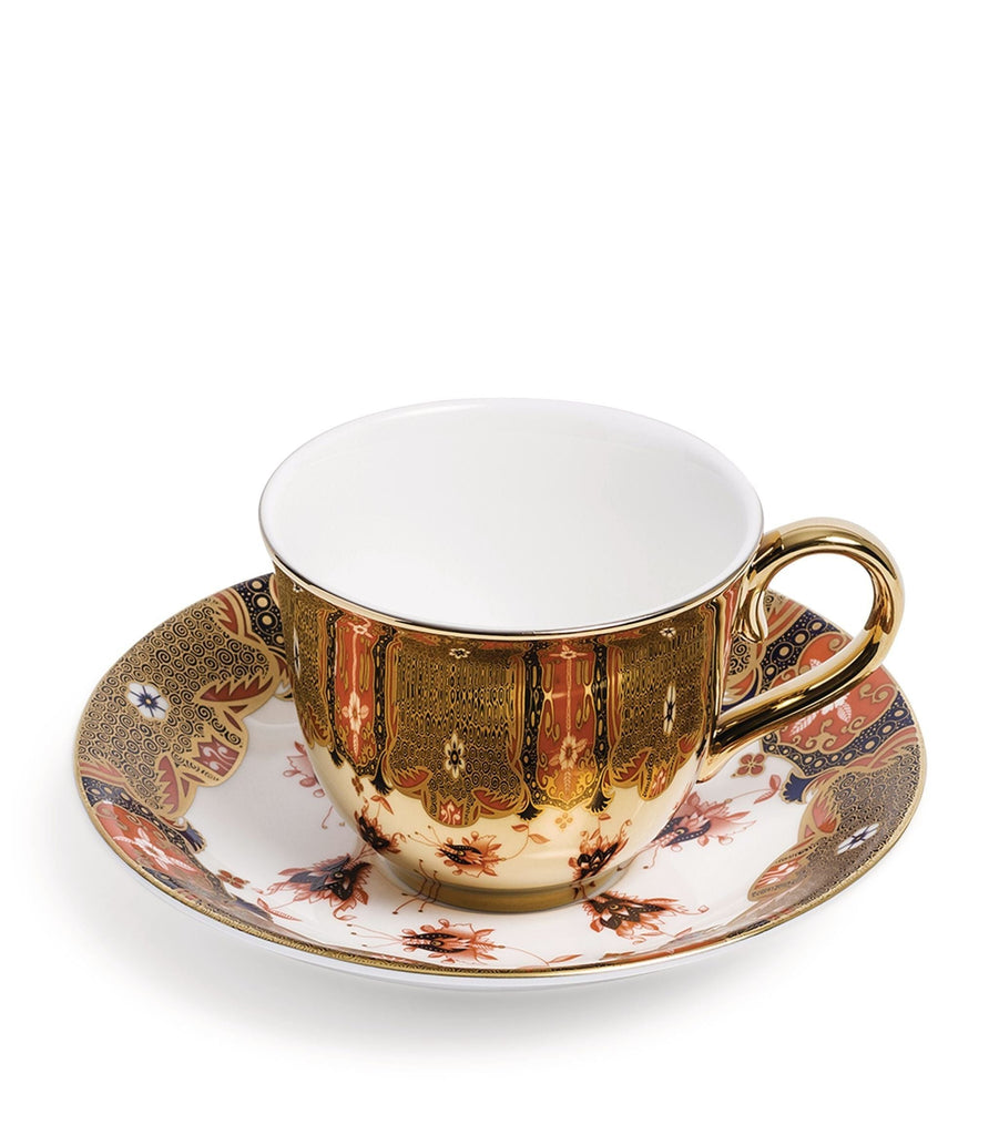 Dragon Flower Teacup and Saucer Set