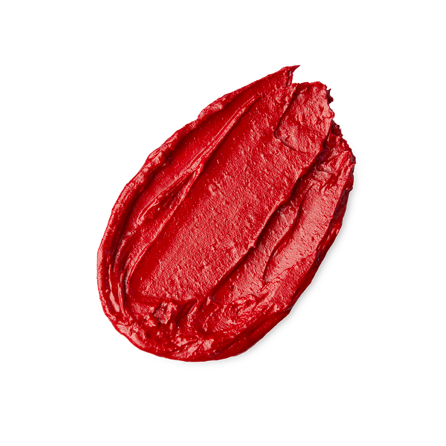 Lush Dragon's Blood lip cream in a red-tinted pot, British brand