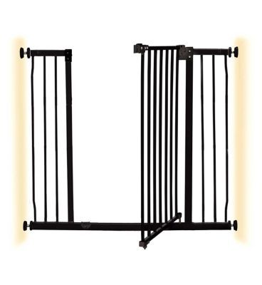 DreamBaby Liberty Xtra Tall Xtra Wide Hallway Metal Safety Gate (Fits Gap 99 - 105.5cm) - Black - Pressure Mounted