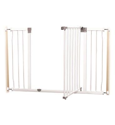 DreamBaby Liberty Xtra Wide Hallway Metal Safety Gate (Fits Gap 99-105.5cm) - White - Pressure Mounted