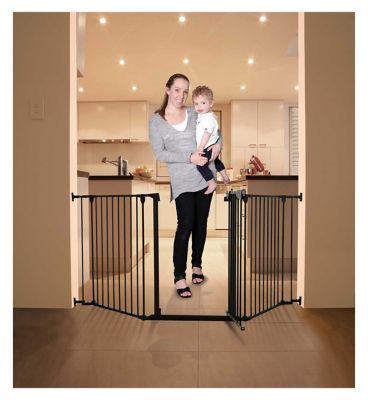 DreamBaby Newport 3 - Panel Metal Adapta Barrier/ Gate - Black Metal - Hardware Mounted