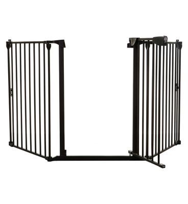 DreamBaby Newport 3 - Panel Metal Adapta Barrier/ Gate - Black Metal - Hardware Mounted