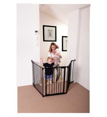 DreamBaby Newport 3 - Panel Metal Adapta Barrier/ Gate - Black Metal - Hardware Mounted