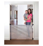 DreamBaby Retractable Relocatable Mesh Safety Gate - Grey (Fits Gaps 0-140cm) Hardware Mounted