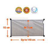 DreamBaby Retractable Relocatable Mesh Safety Gate - Grey (Fits Gaps 0-140cm) Hardware Mounted