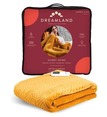 Dreamland Hurry Home Warming Throw - Mustard 160X120