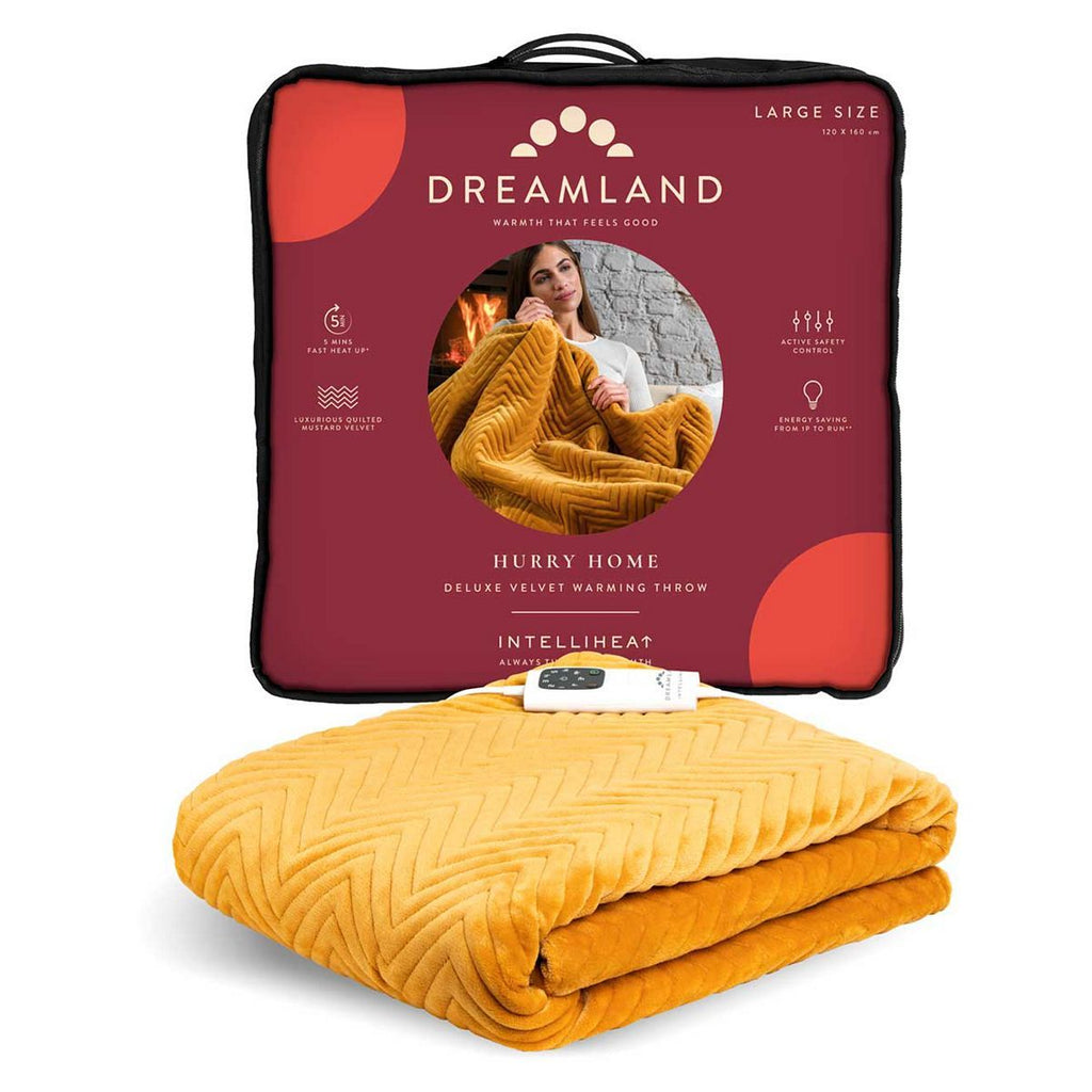 Dreamland Hurry Home Warming Throw - Mustard 160X120