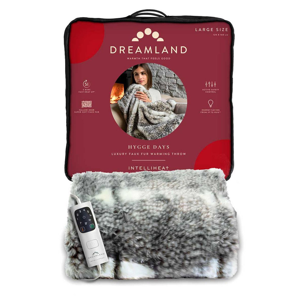 Dreamland Hygge Days Faux Fur Warming Throw - Fallow Deer