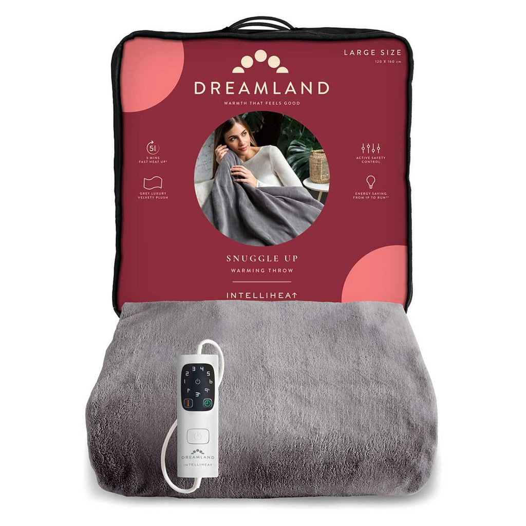 Dreamland Intelliheat Warming Throw - Grey