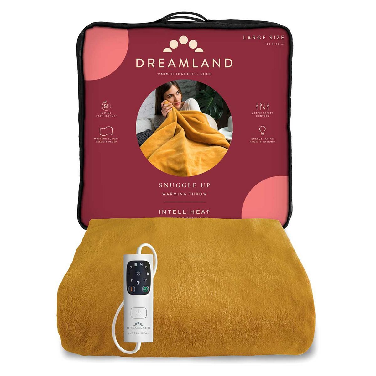 Dreamland Snuggle Up Warming Throw - Mustard 120X160Cm