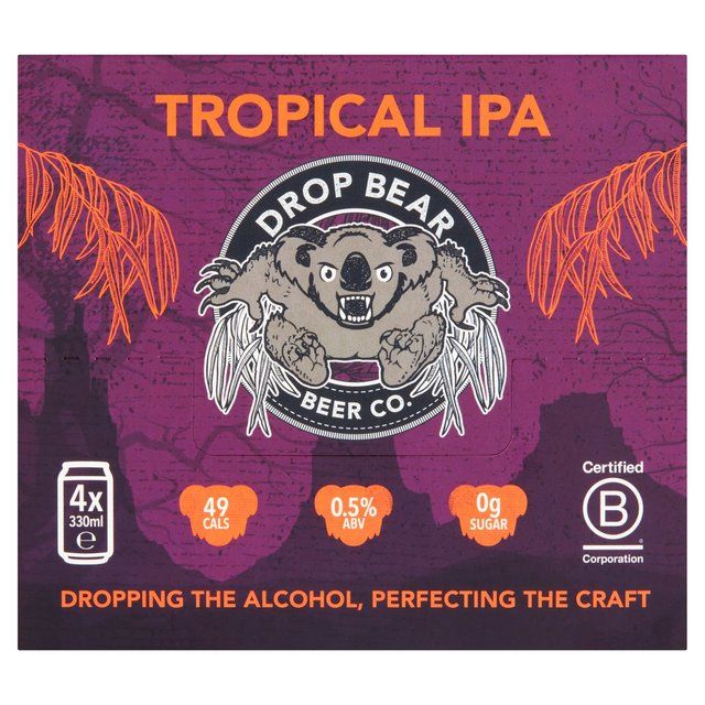 Drop Bear Beer Tropical IPA Multipack Cans 0.5%   4 x 330ml