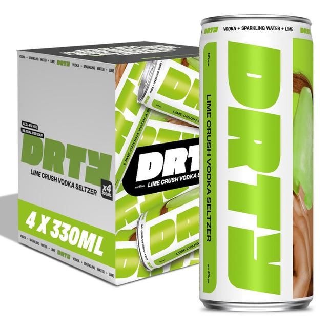 DRTY Lime Crush Vodka Seltzer   4 x 330ml