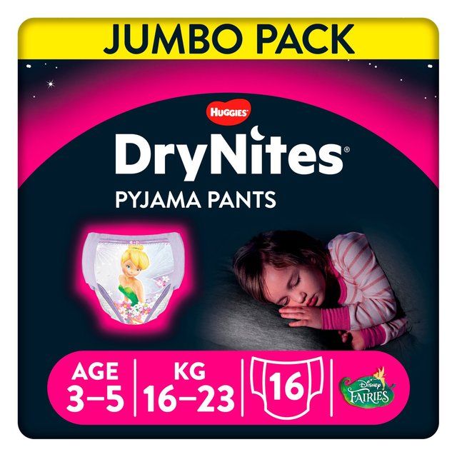 DryNites 3-5 yrs Girls Pyjama Pants Jumbo Pack   16 per pack