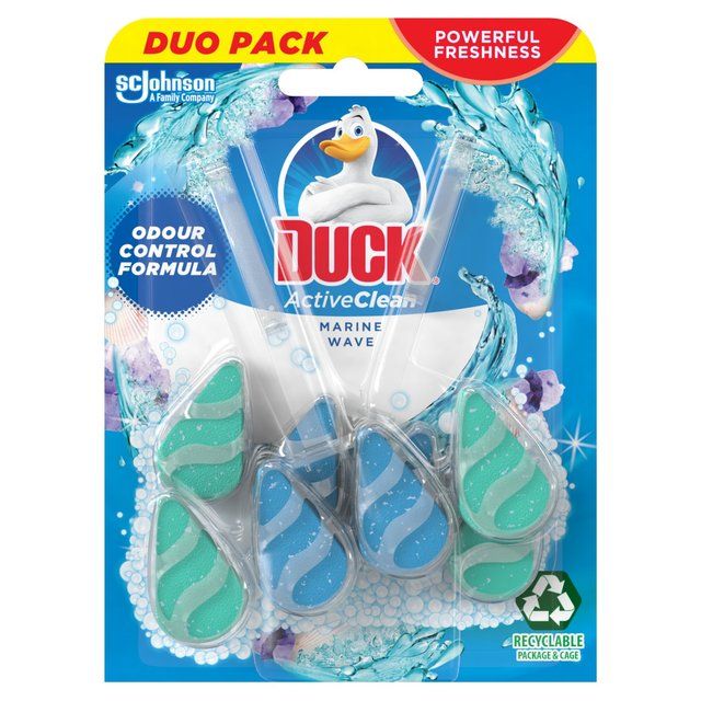 Duck Active Clean Toilet Rim Block Marine Duo Pack   2 x 39g