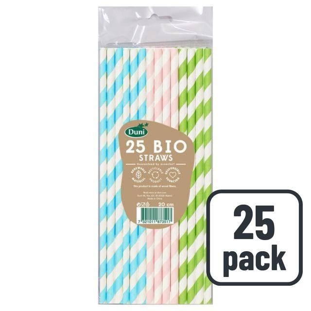 Duni Bio Pastel Recyclable Paper Straws   25 per pack