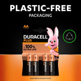 Duracell Plus 100% AA Alkaline Batteries   4 per pack