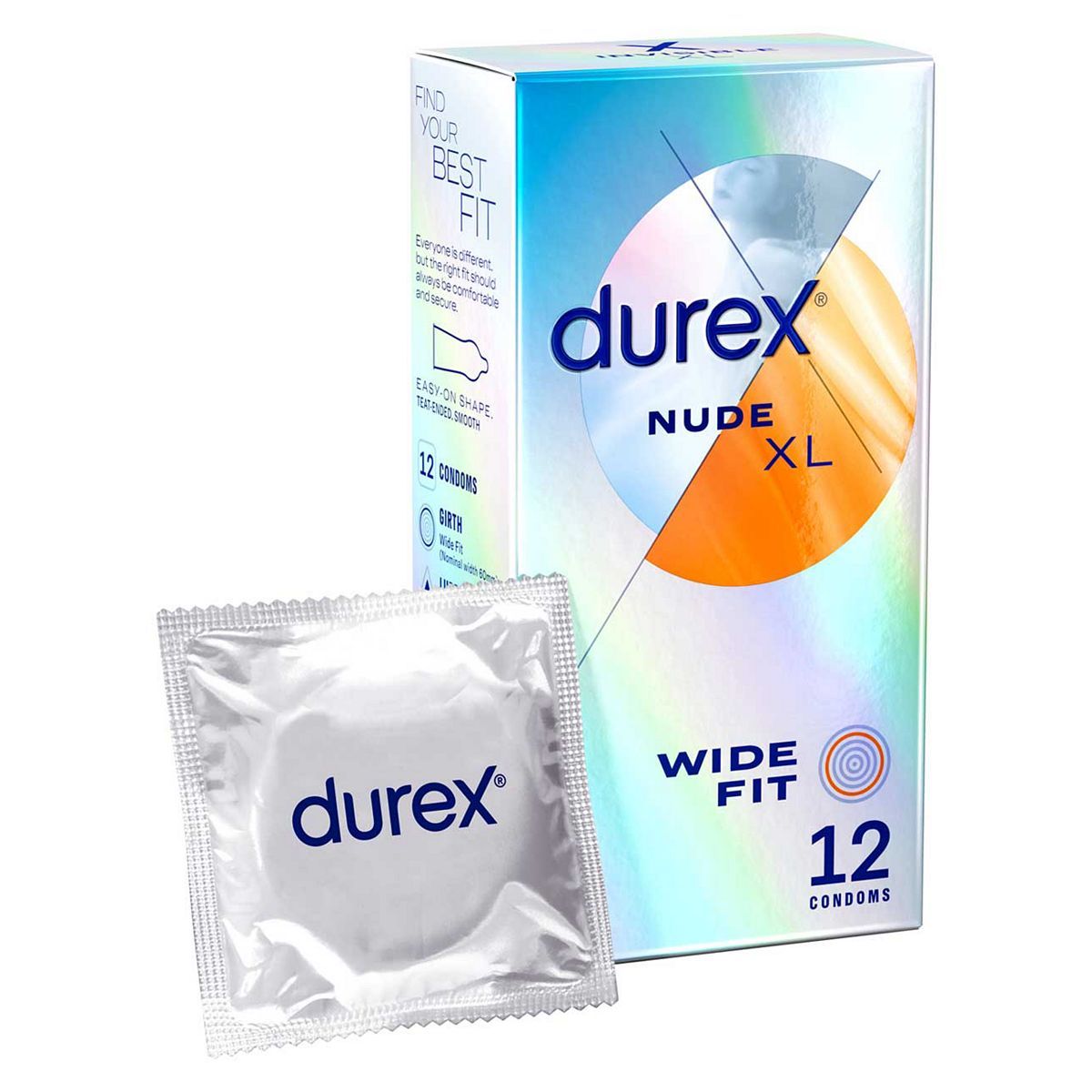 Durex Nude Wide Fit Condoms - 12 Pack