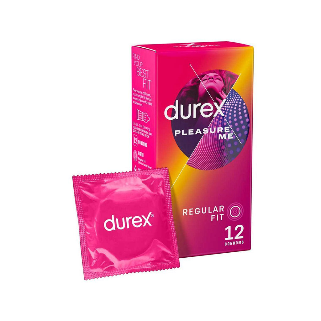 Durex Pleasure Me Ribbed & Dotted Condoms - Regular Fit -12 pack