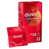 Durex Thin Feel XL kondomer Mer følsomhet Wide Fit 12s