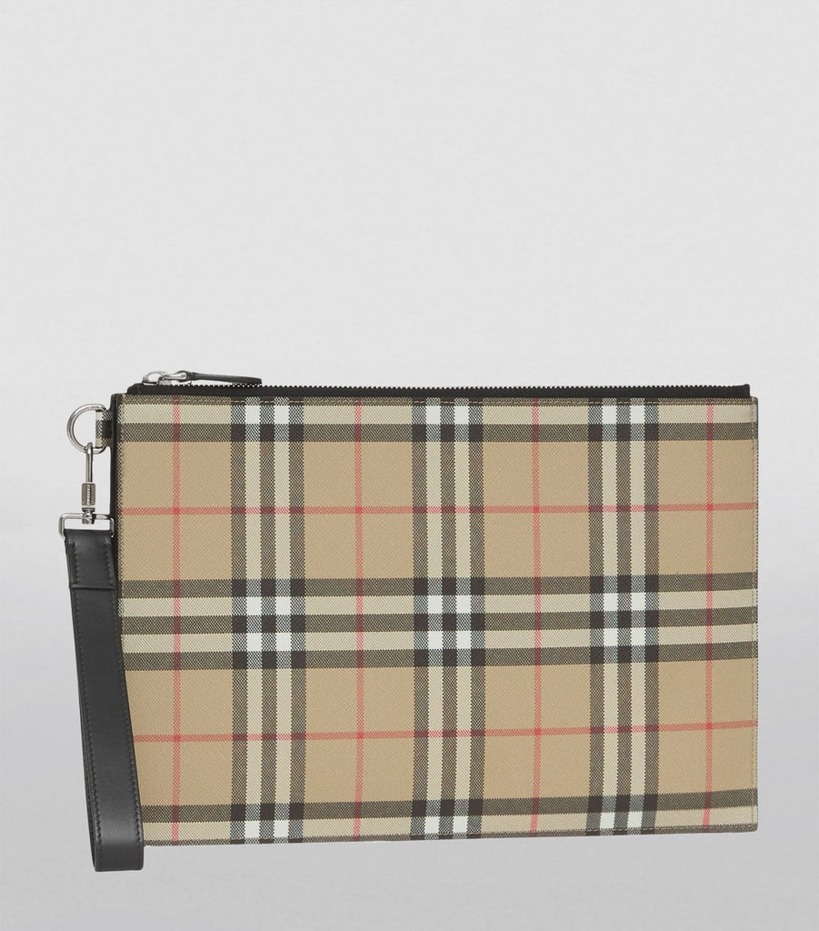 E-Canvas Vintage Check Pouch