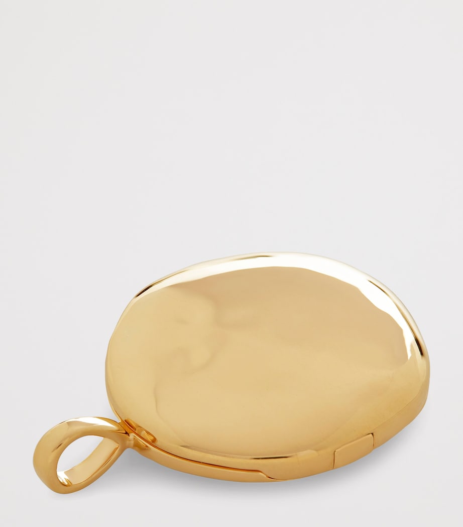Monica Vinader gold vermeil round locket pendant - British product