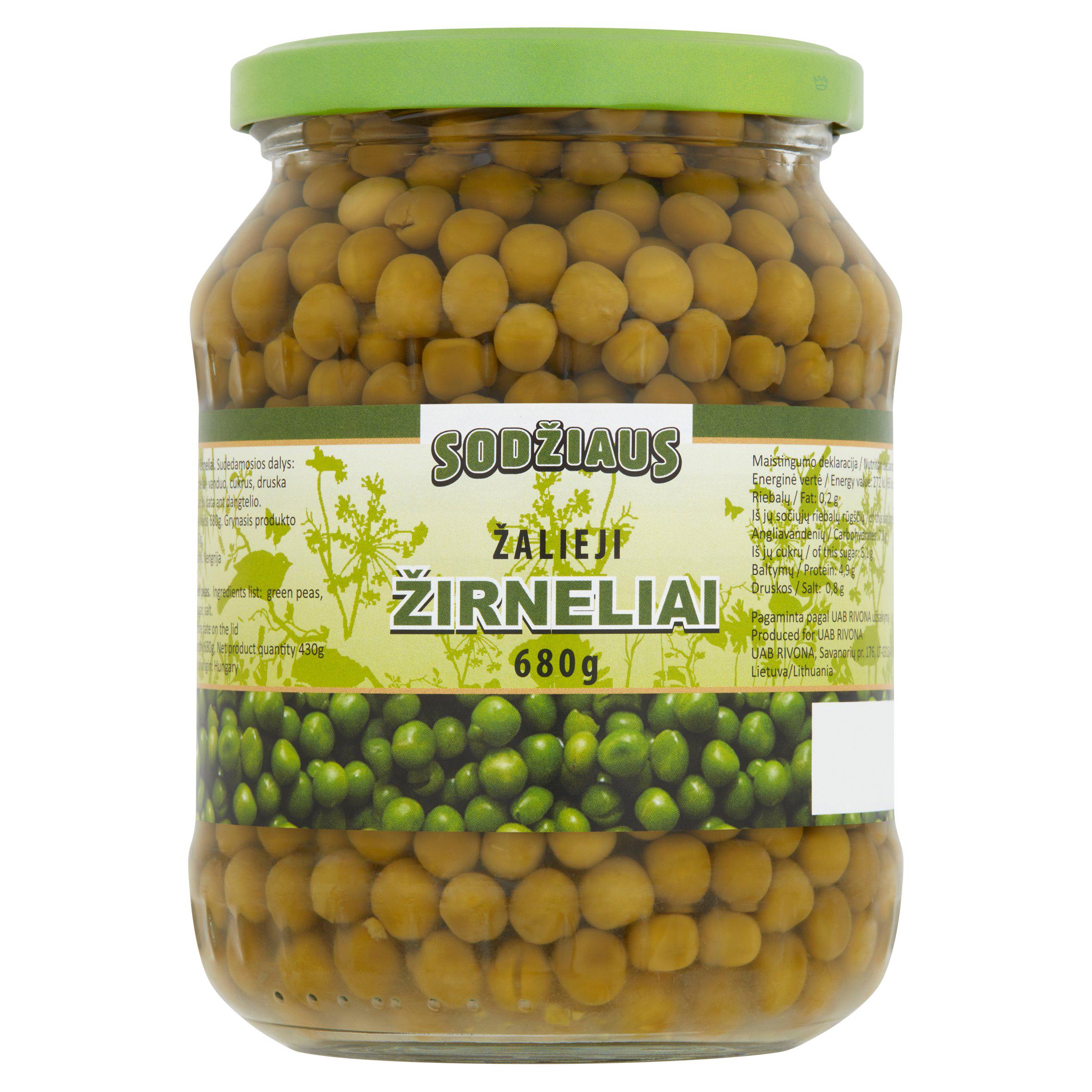 Sodziaus Green Peas 680g GOODS Sainsburys   