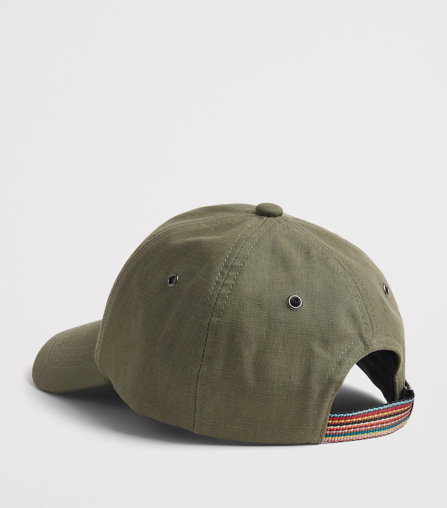 Paul Smith linen cap with Signature Stripe, imported from the UK