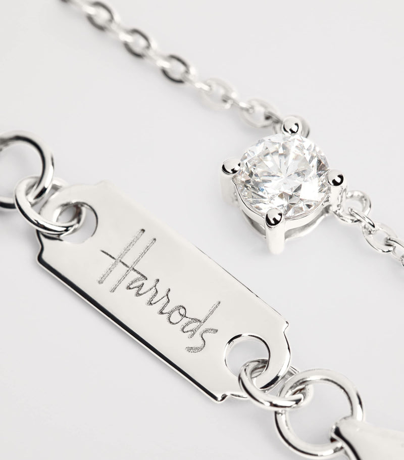 Harrods white gold diamond pendant necklace 0.25ct (British brand)