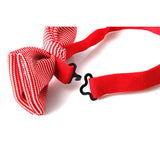 SVNX red white crochet bow tie one size (British brand)