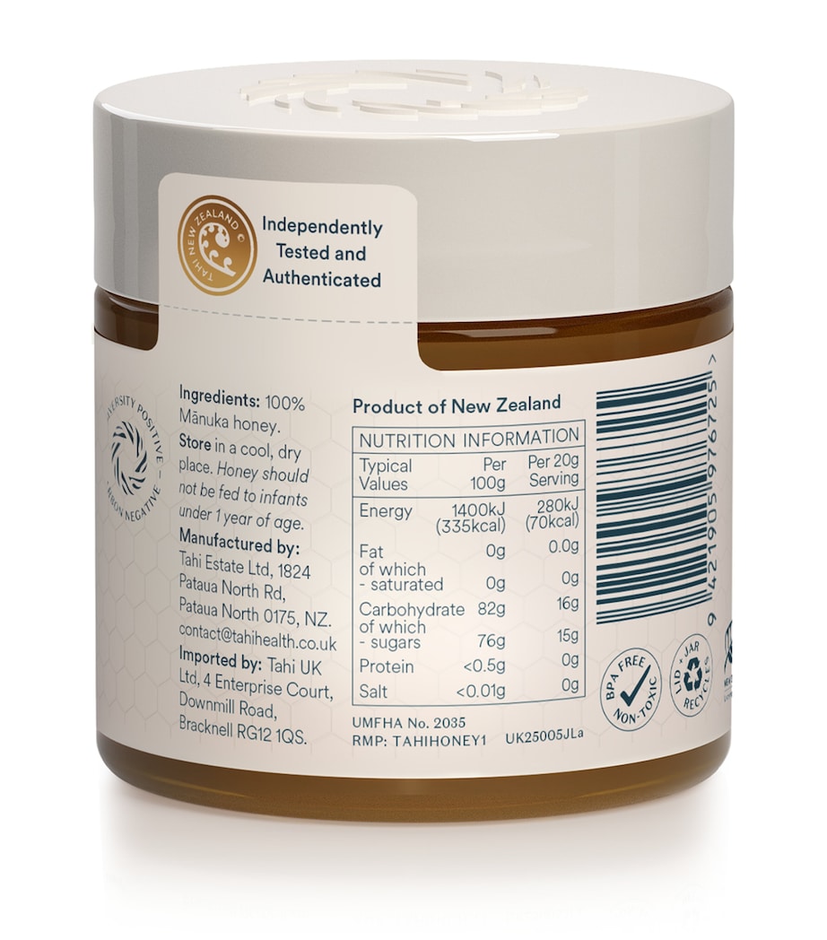 Tahi Honey Manuka Honey UMF 5+ MGO 83+ 250g jar, UK version